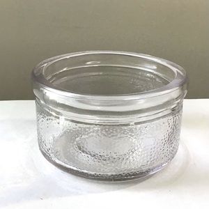Vintage Bowl Heavy Thick Clear Glass Textured Pebbled Dimpled Dish 4.75” Diam.